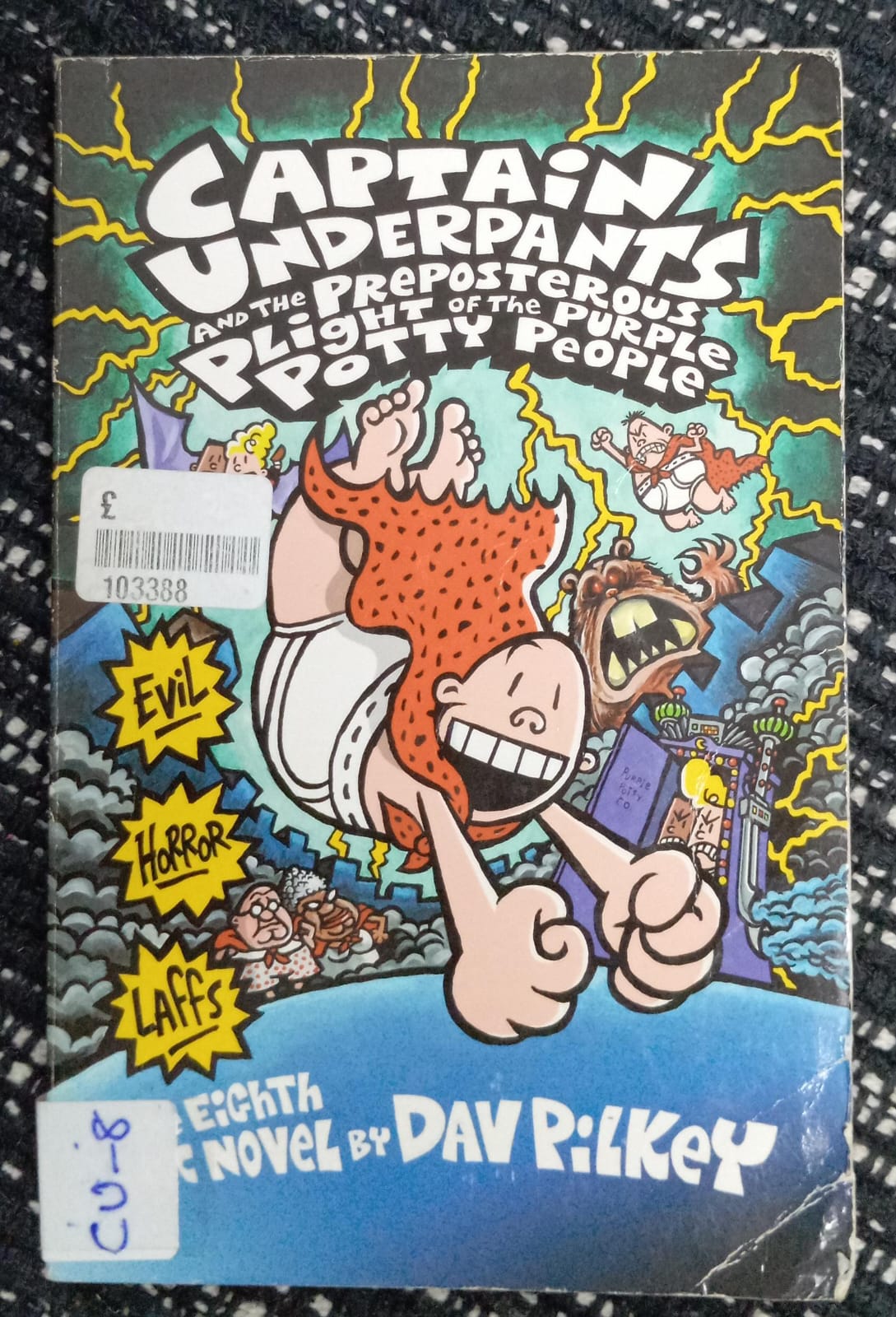 CAPTAIN UNDERPANTS AND THE PREPOSTEROUS PLIGHT OF THE PURPLE POTTY PEOPLE – CU-8